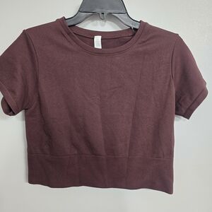 Aerie Offline Burgundy Seamless Crop Top size XL